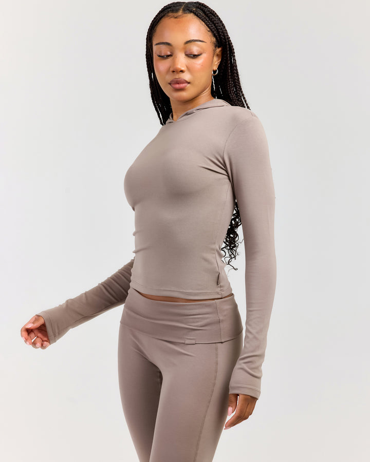 EE Lounge Long Sleeve Hoodie - Burnt Sugar