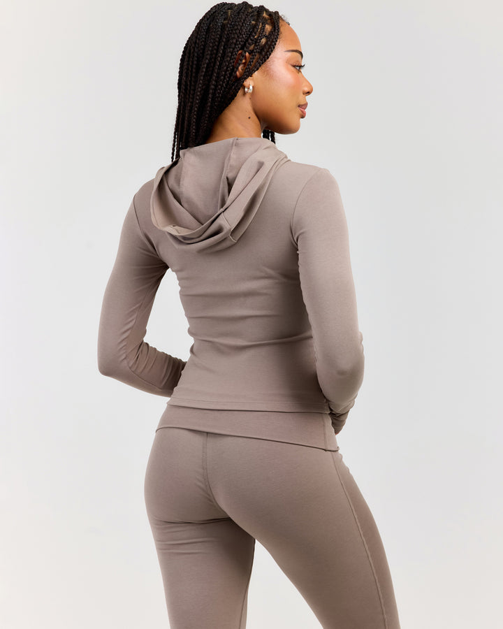 EE Lounge Long Sleeve Hoodie - Burnt Sugar