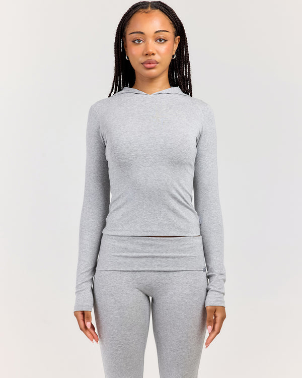 EE Lounge Long Sleeve Hoodie - Heather Grey