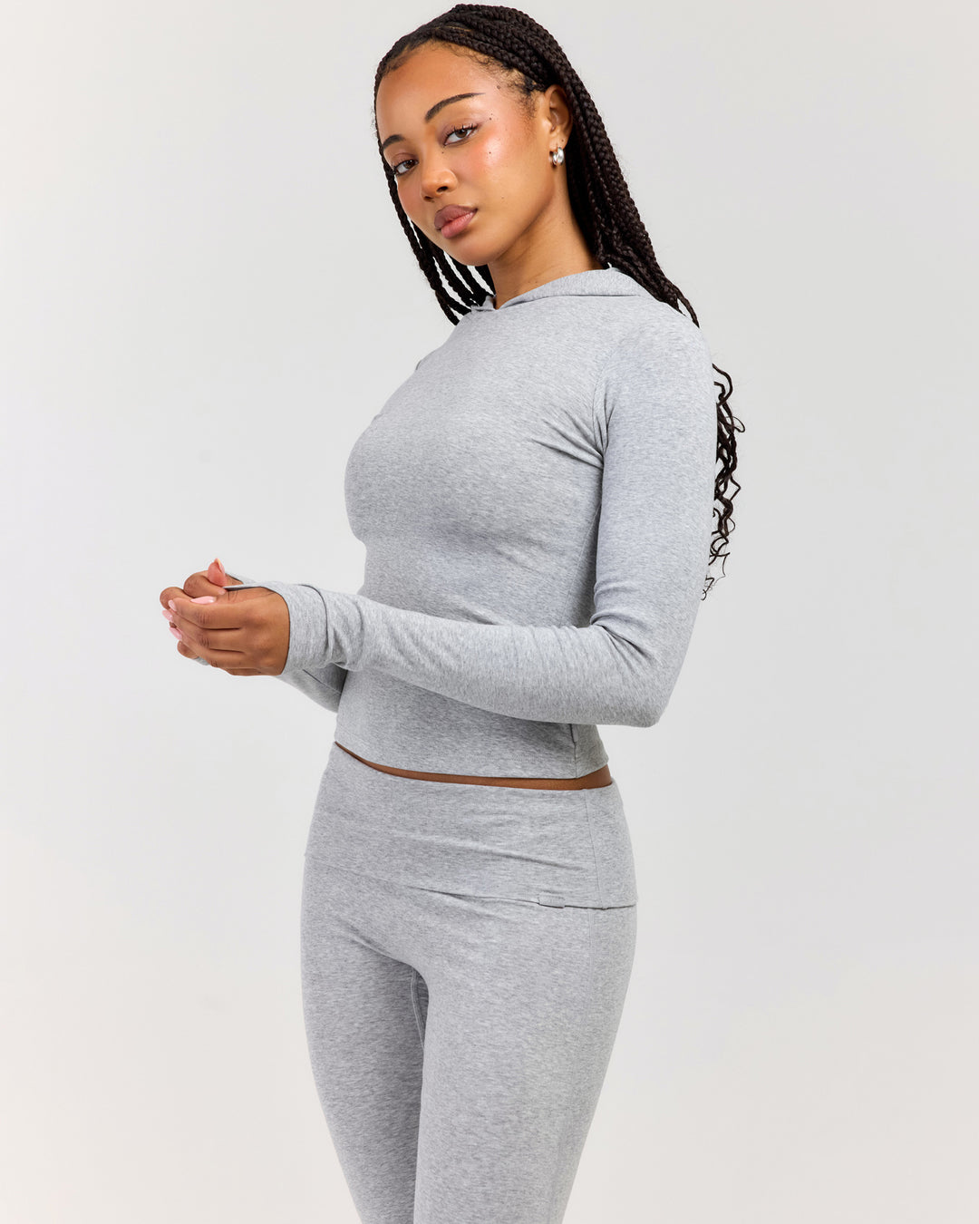 EE Lounge Long Sleeve Hoodie - Heather Grey