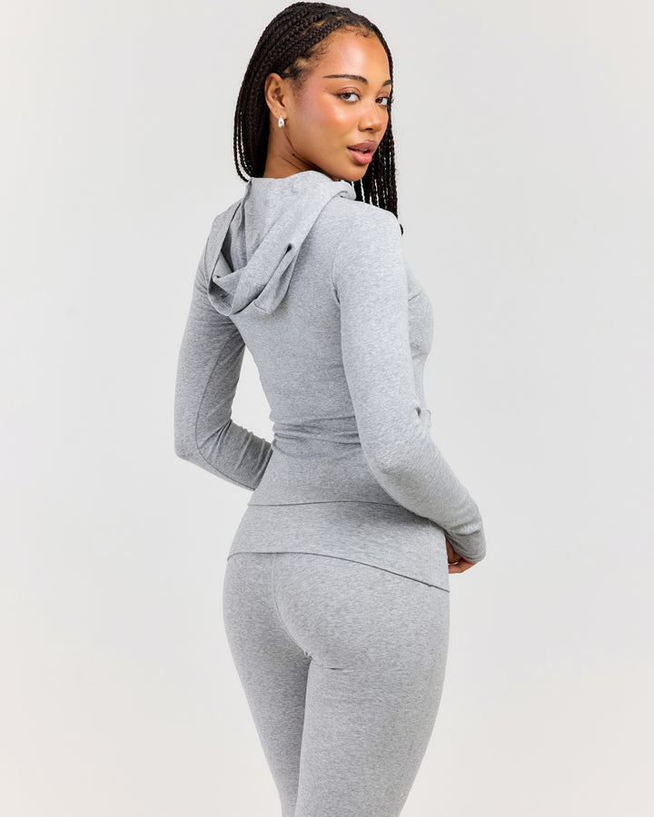 EE Lounge Long Sleeve Hoodie - Heather Grey