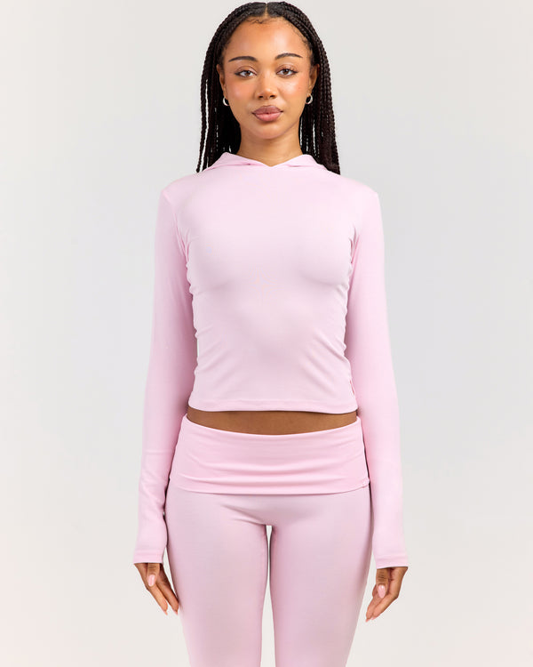 EE Lounge Long Sleeve Hoodie - Baby Pink