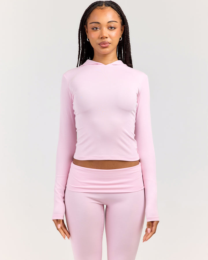EE Lounge Long Sleeve Hoodie - Baby Pink