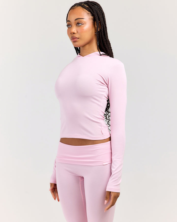 EE Lounge Long Sleeve Hoodie - Baby Pink