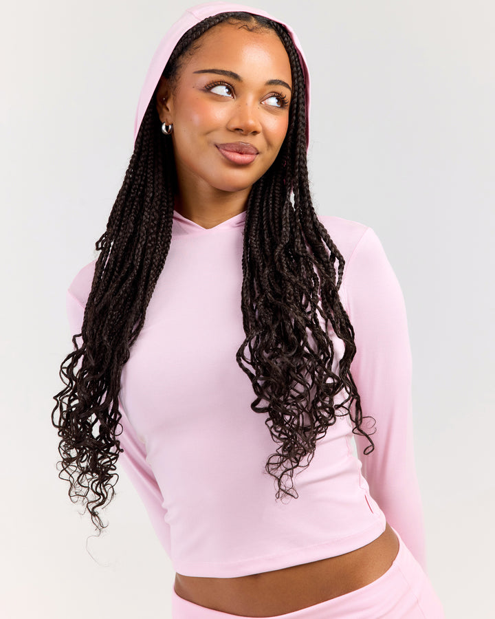 EE Lounge Long Sleeve Hoodie - Baby Pink