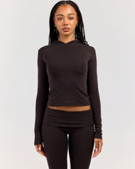 EE Lounge Long Sleeve Hoodie - Coffee Bean