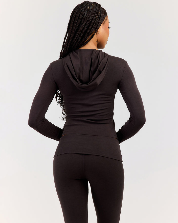 EE Lounge Long Sleeve Hoodie - Coffee Bean
