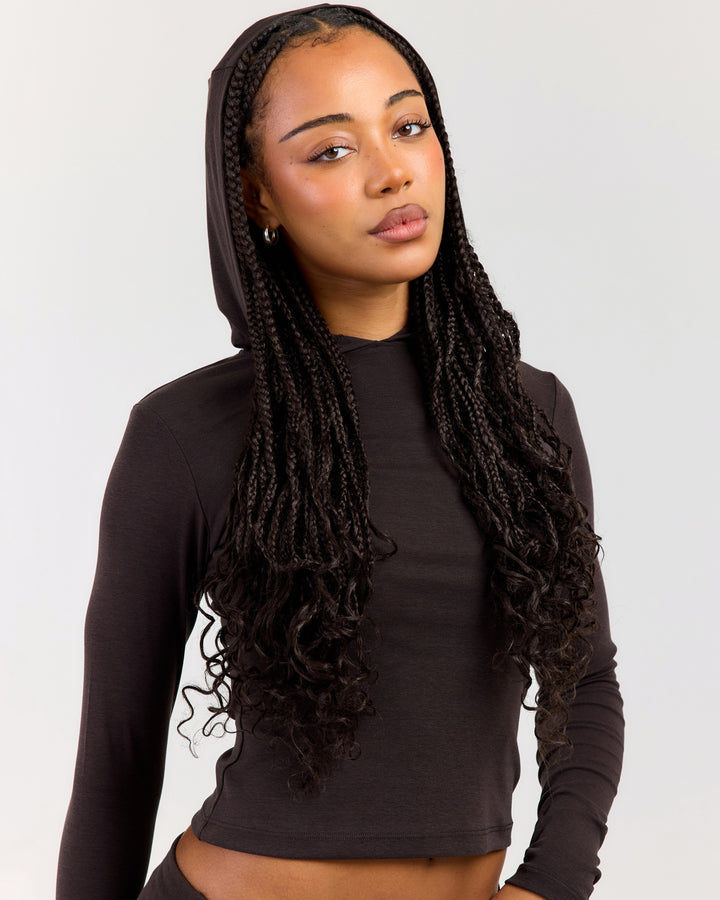 EE Lounge Long Sleeve Hoodie - Coffee Bean