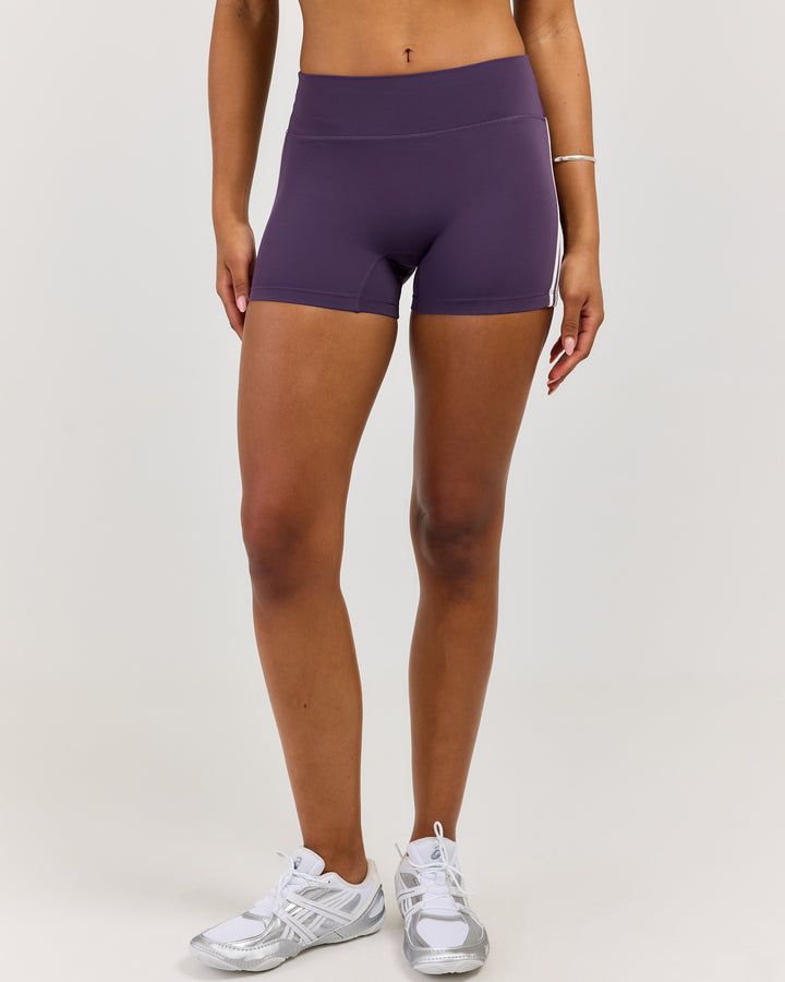 Airey Stripe Micro Shorts - Acai/White