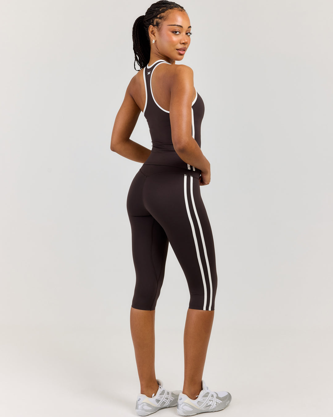 Airey Stripe Capri - Coffee/White