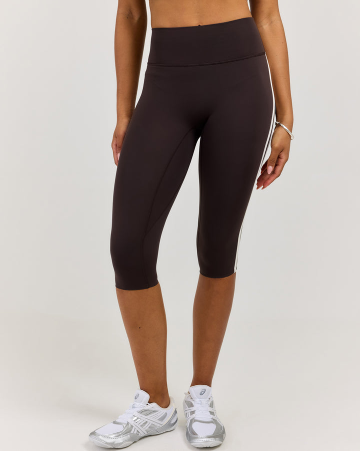 Airey Stripe Capri - Coffee/White