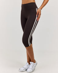 Airey Stripe Capri - Coffee/White