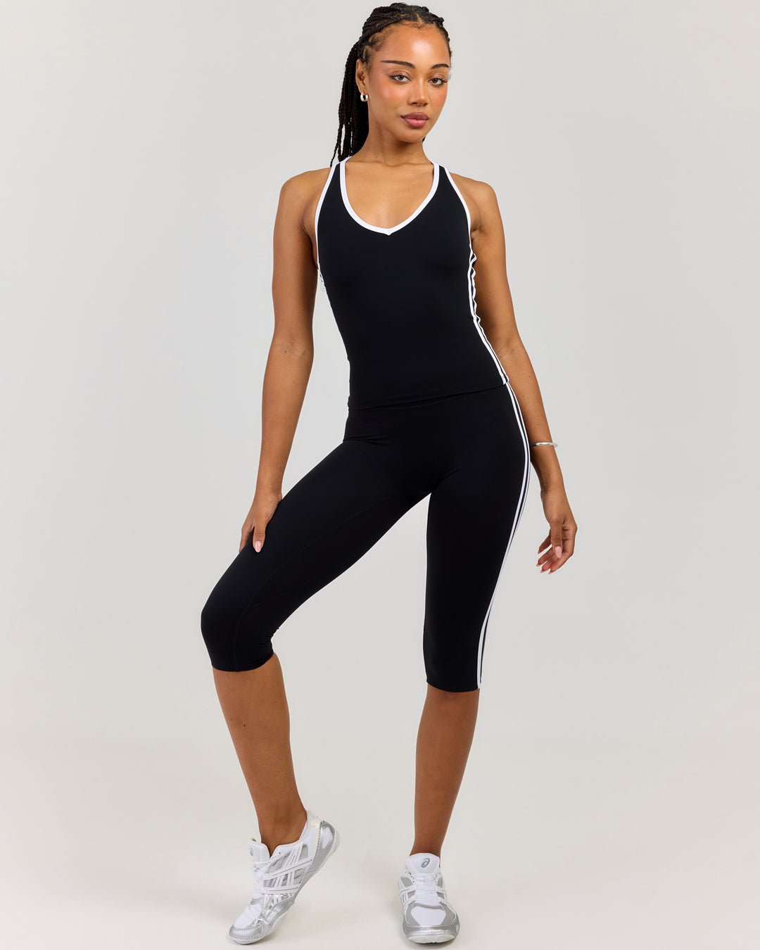 Airey Stripe Capri - Black/White