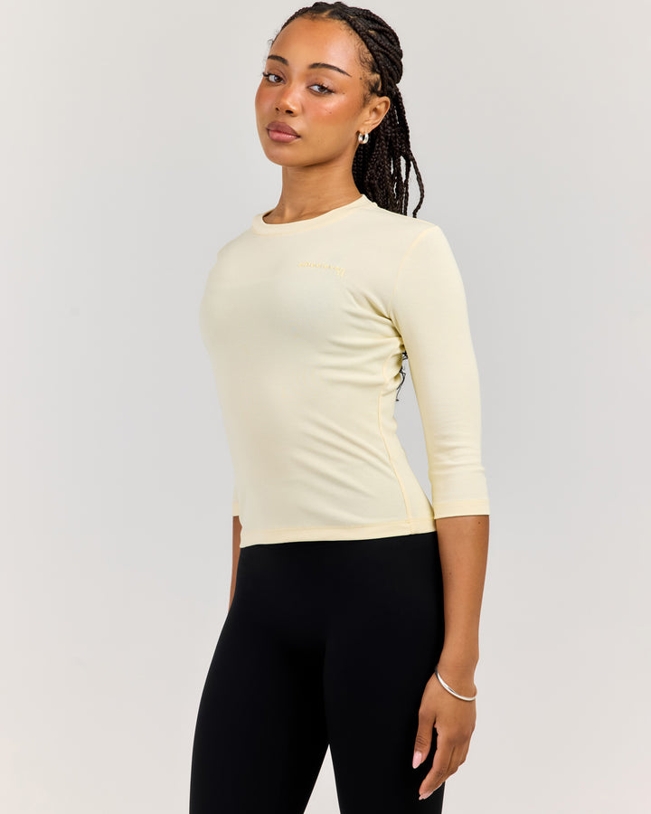 Round Neck 3/4 Sleeve - Butter