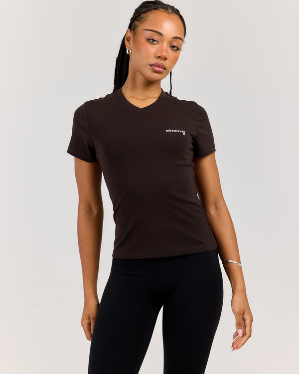 EE Baby V Neck Tee V2 - Coffee Bean