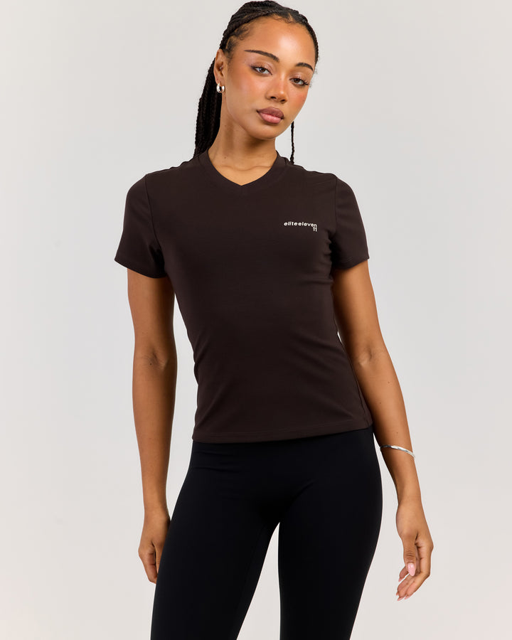 EE Baby V Neck Tee V2 - Coffee Bean