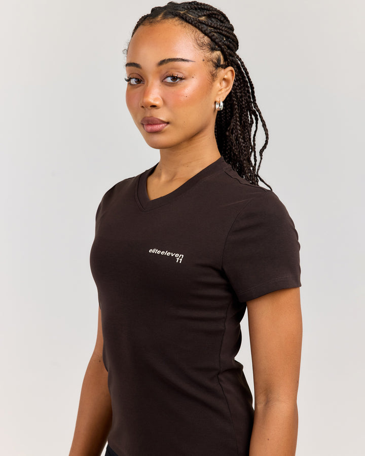 EE Baby V Neck Tee V2 - Coffee Bean