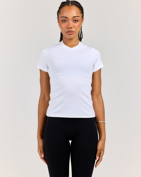 EE Baby V Neck Tee V2 - White