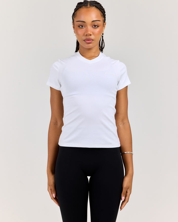 EE Baby V Neck Tee V2 - White