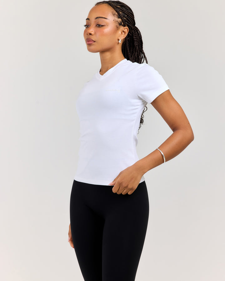 EE Baby V Neck Tee V2 - White
