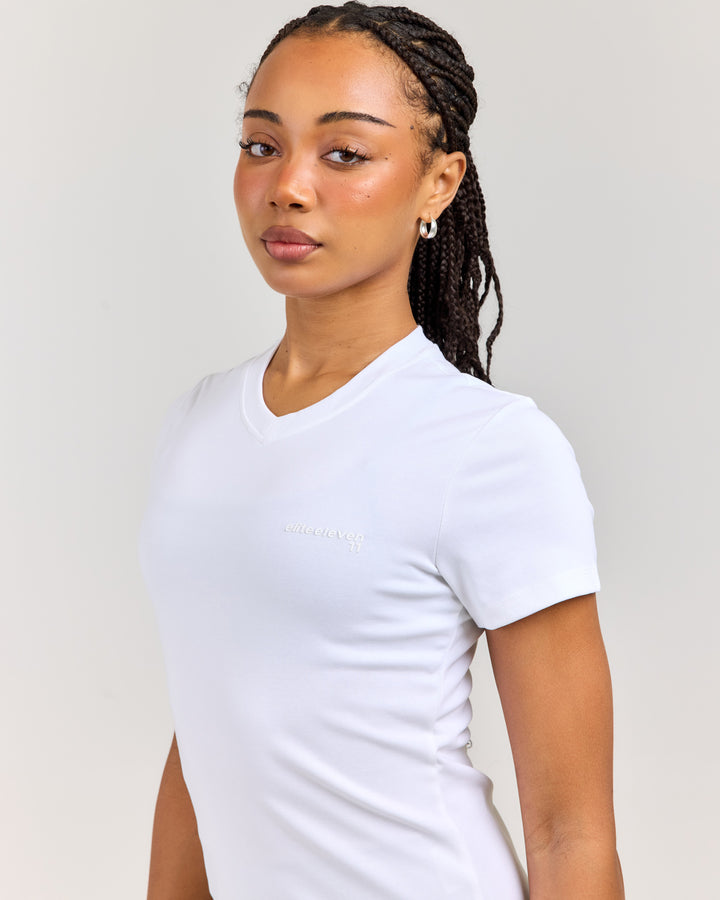 EE Baby V Neck Tee V2 - White