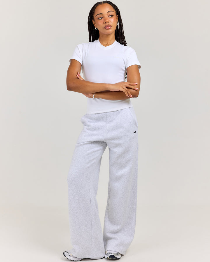 Omni Wide Leg Trackpants - Grey Marle/Charcoal