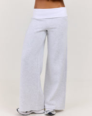 Omni Fold Over Pants - Grey Marle/White