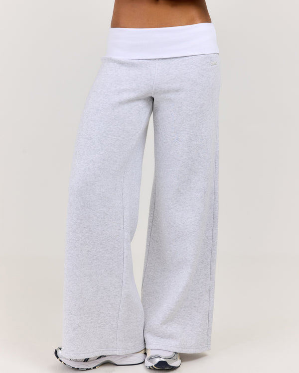 Omni Fold Over Pants - Grey Marle/White