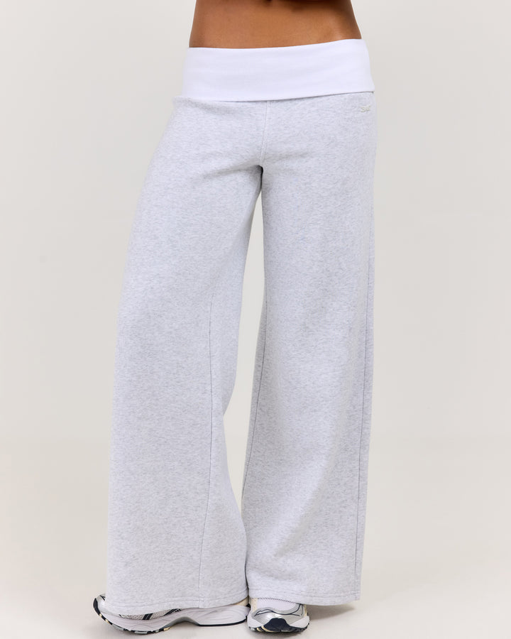 Omni Fold Over Pants - Grey Marle/White