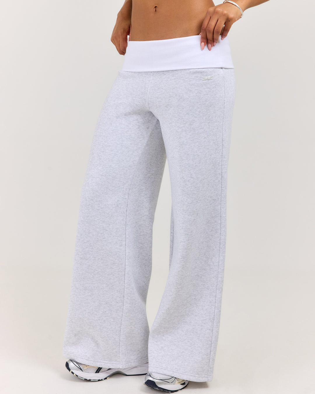 Omni Fold Over Pants - Grey Marle/White