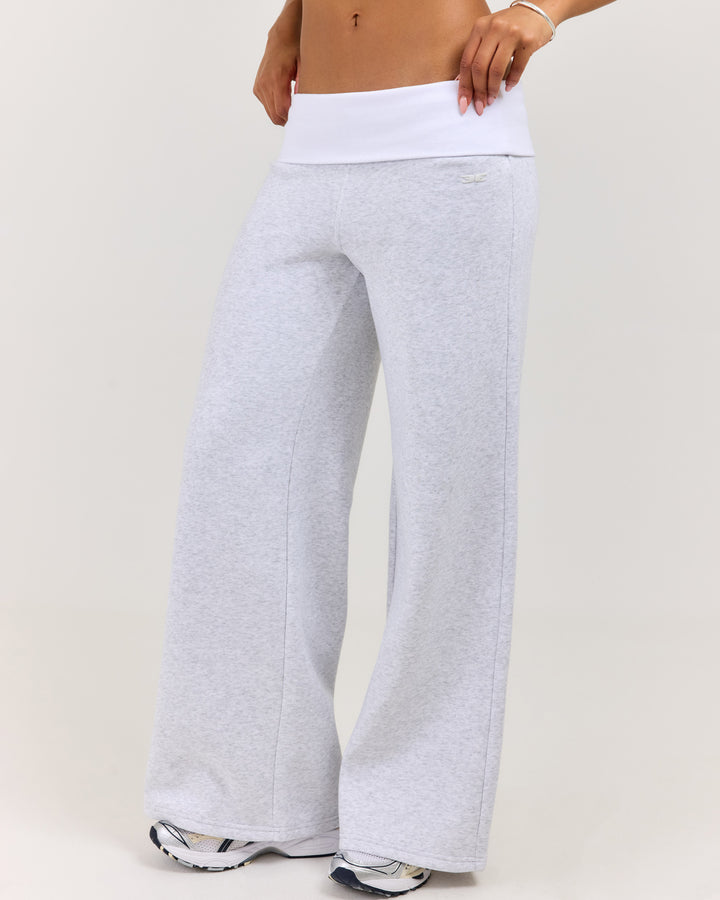 Omni Fold Over Pants - Grey Marle/White