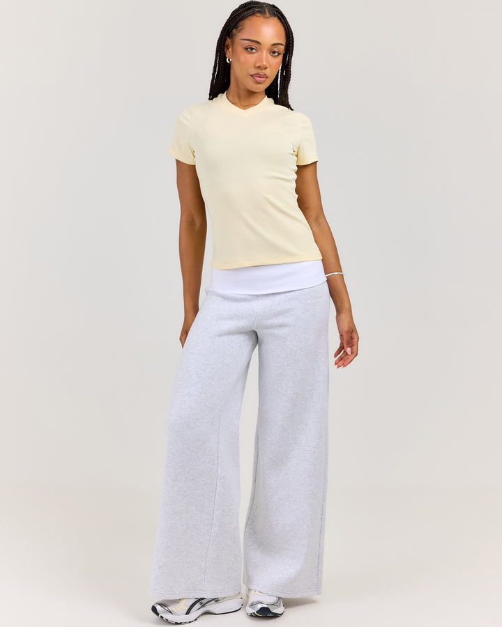 Omni Fold Over Pants - Grey Marle/White