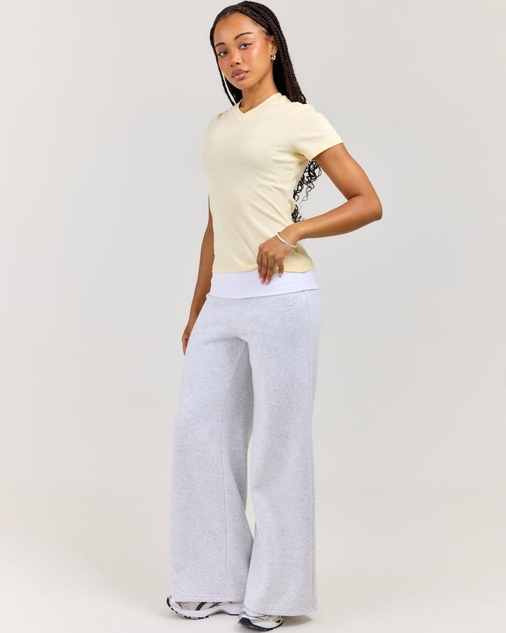 Omni Fold Over Pants - Grey Marle/White