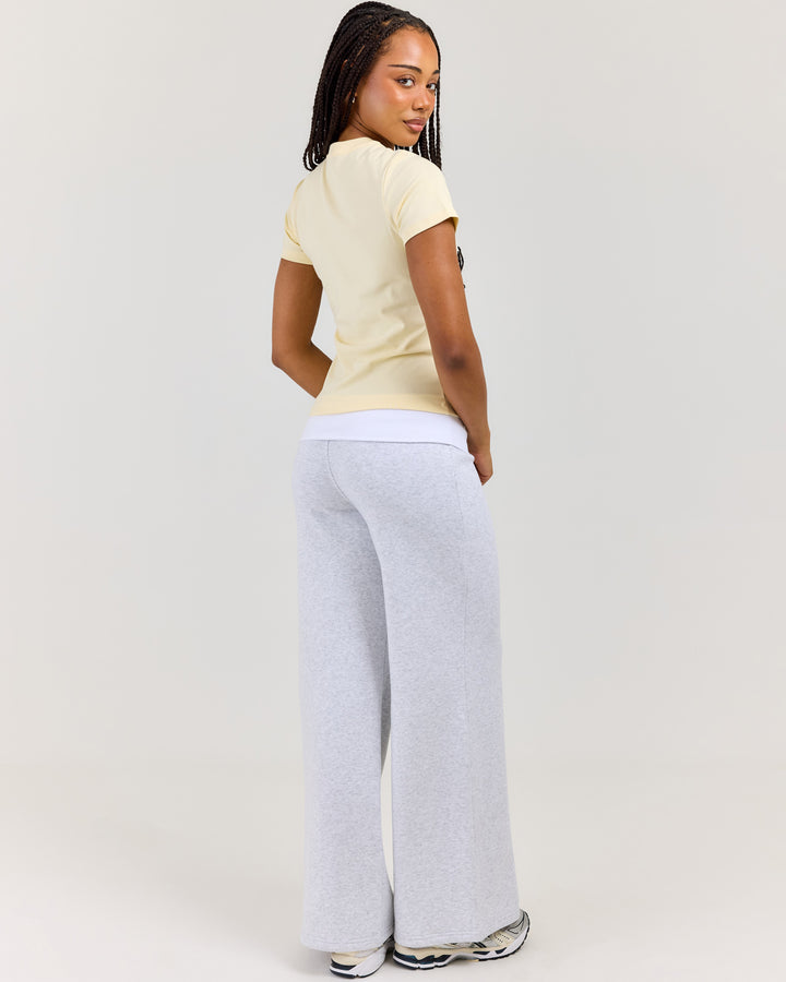 Omni Fold Over Pants - Grey Marle/White