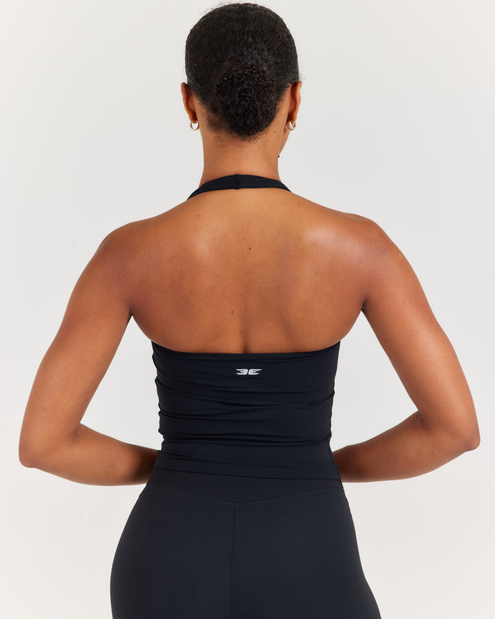 Soléa Square Neck Halter Tank - Black