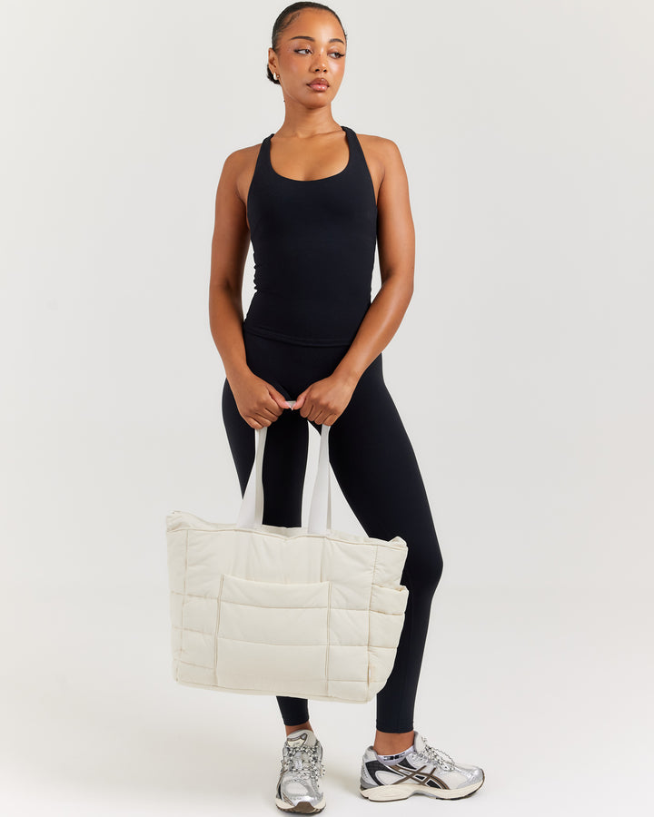Puffer Tote - Bone