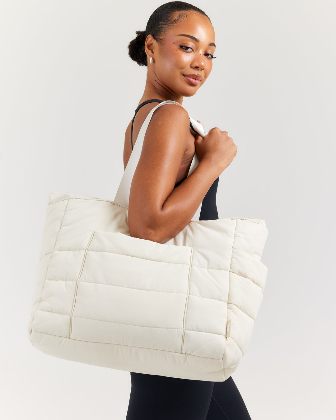 Puffer Tote - Bone
