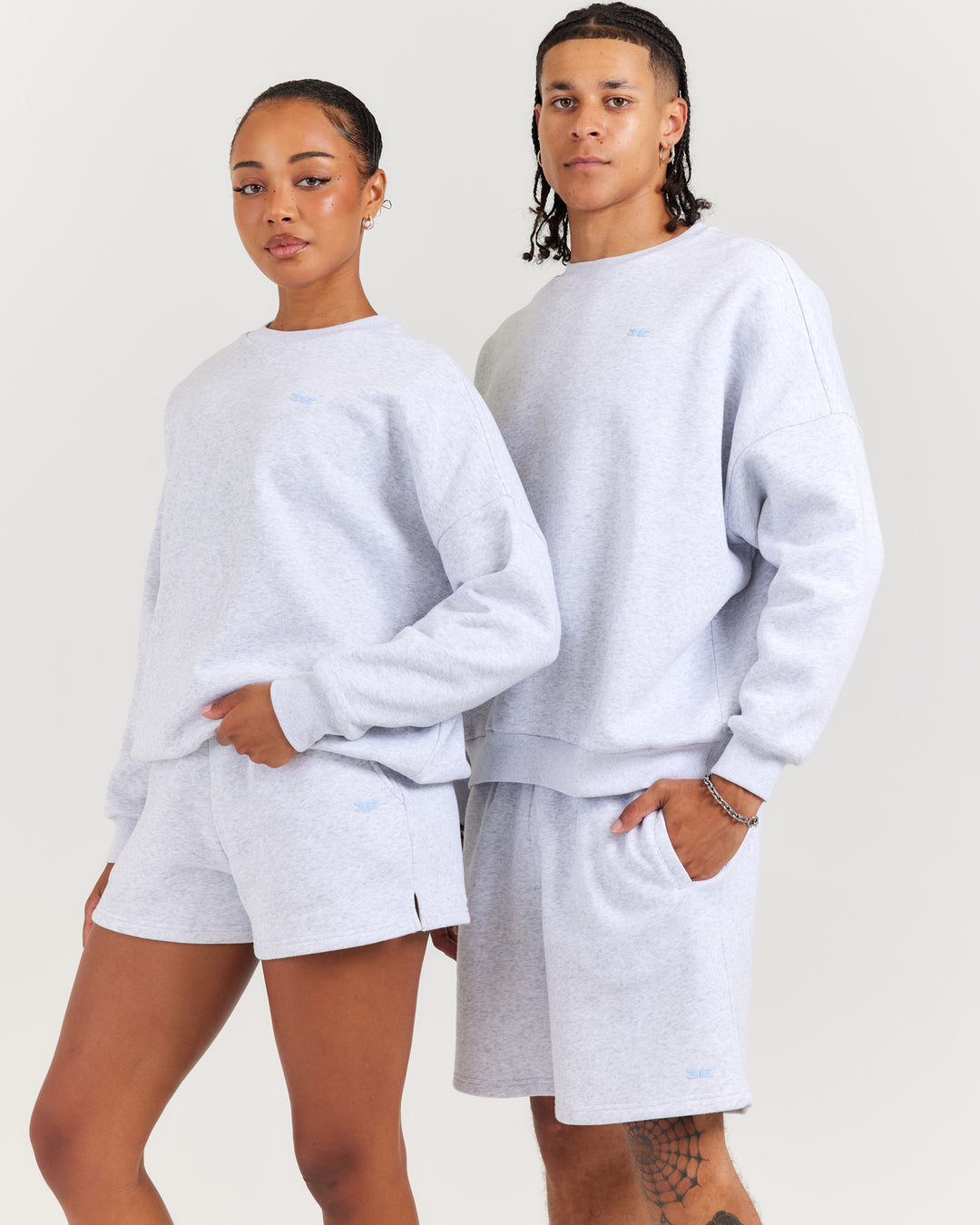 Omni Unisex Crewneck - Grey Marle/Light Blue