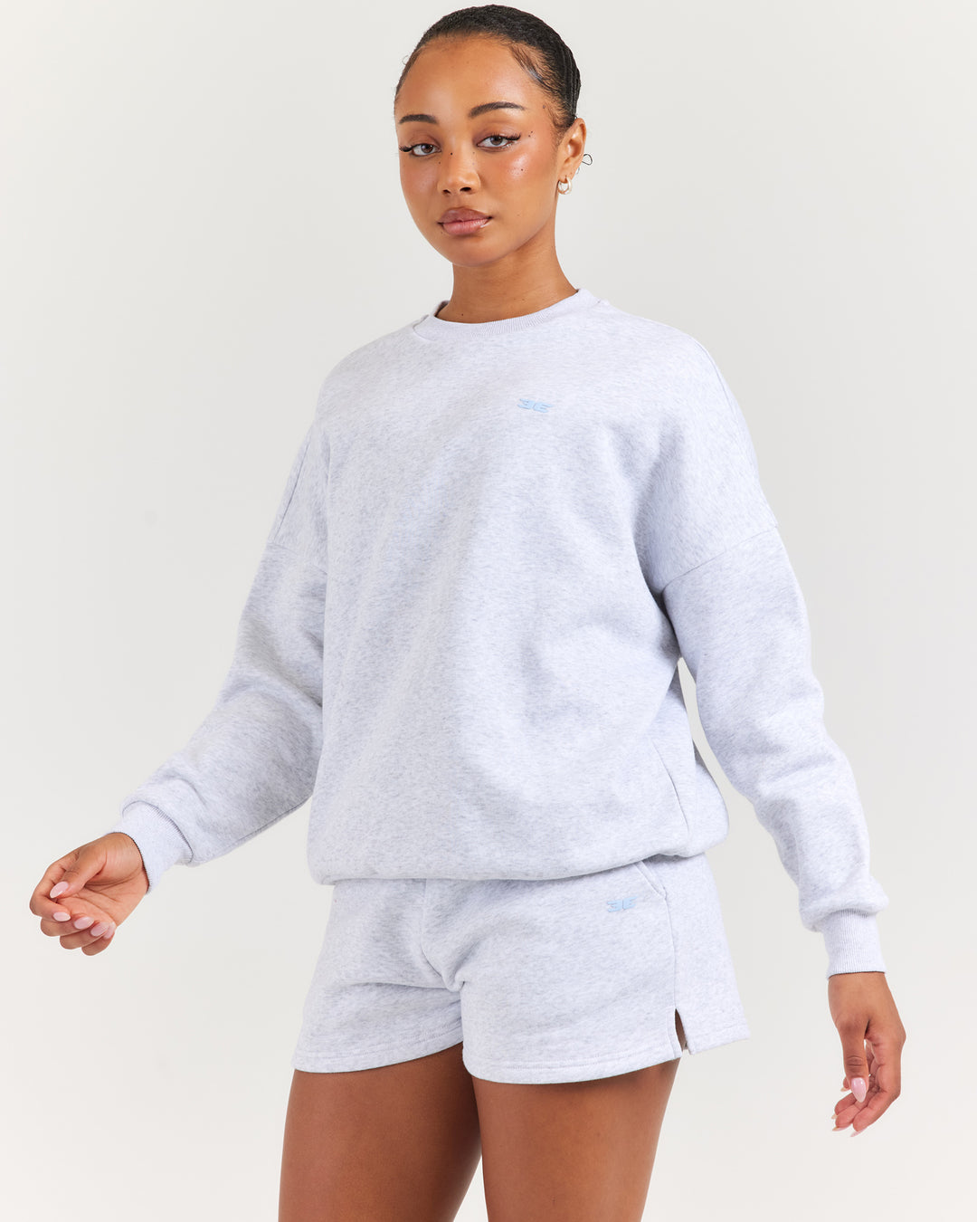 Omni Unisex Crewneck - Grey Marle/Light Blue