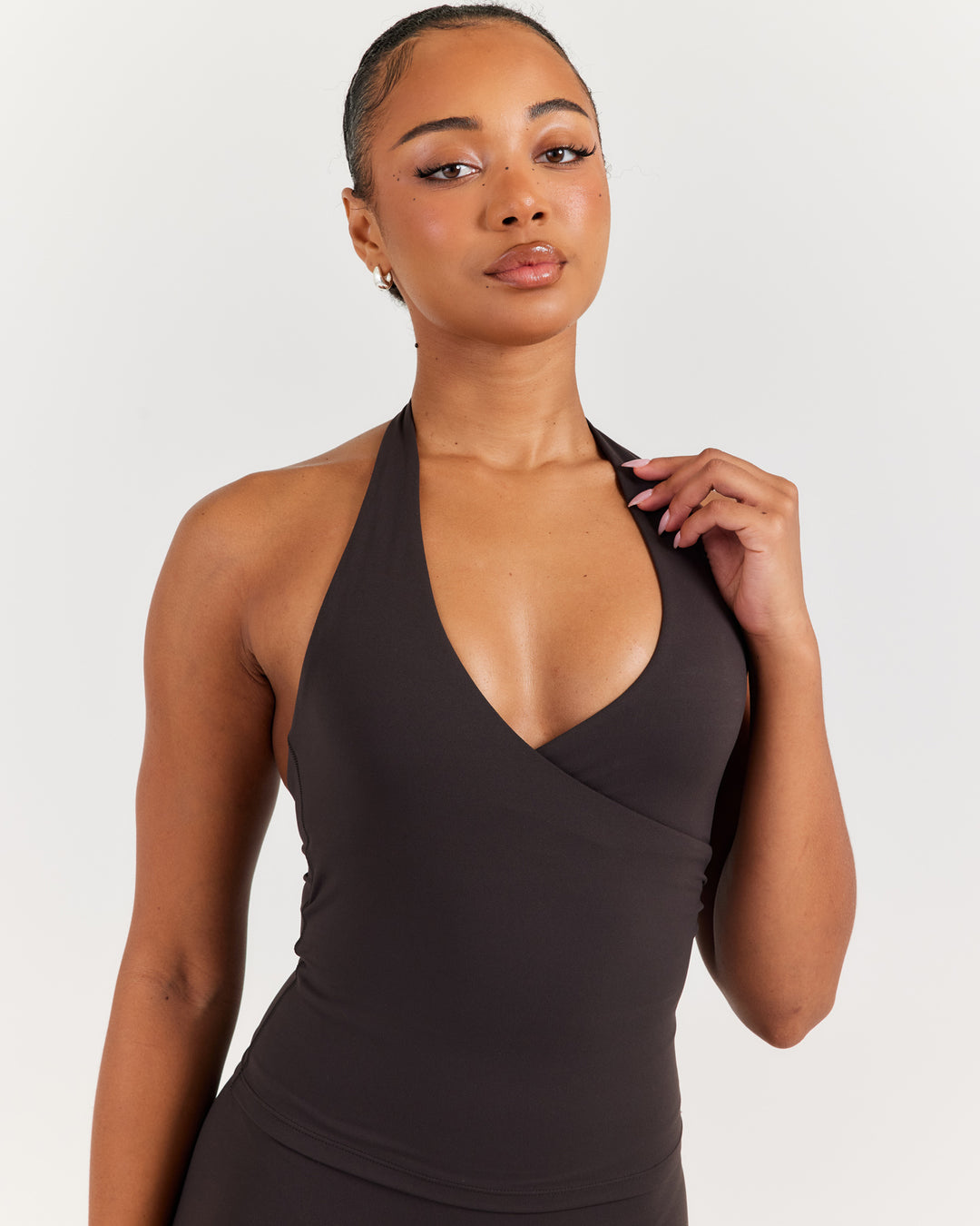Airey Halter Tank - Coffee Bean