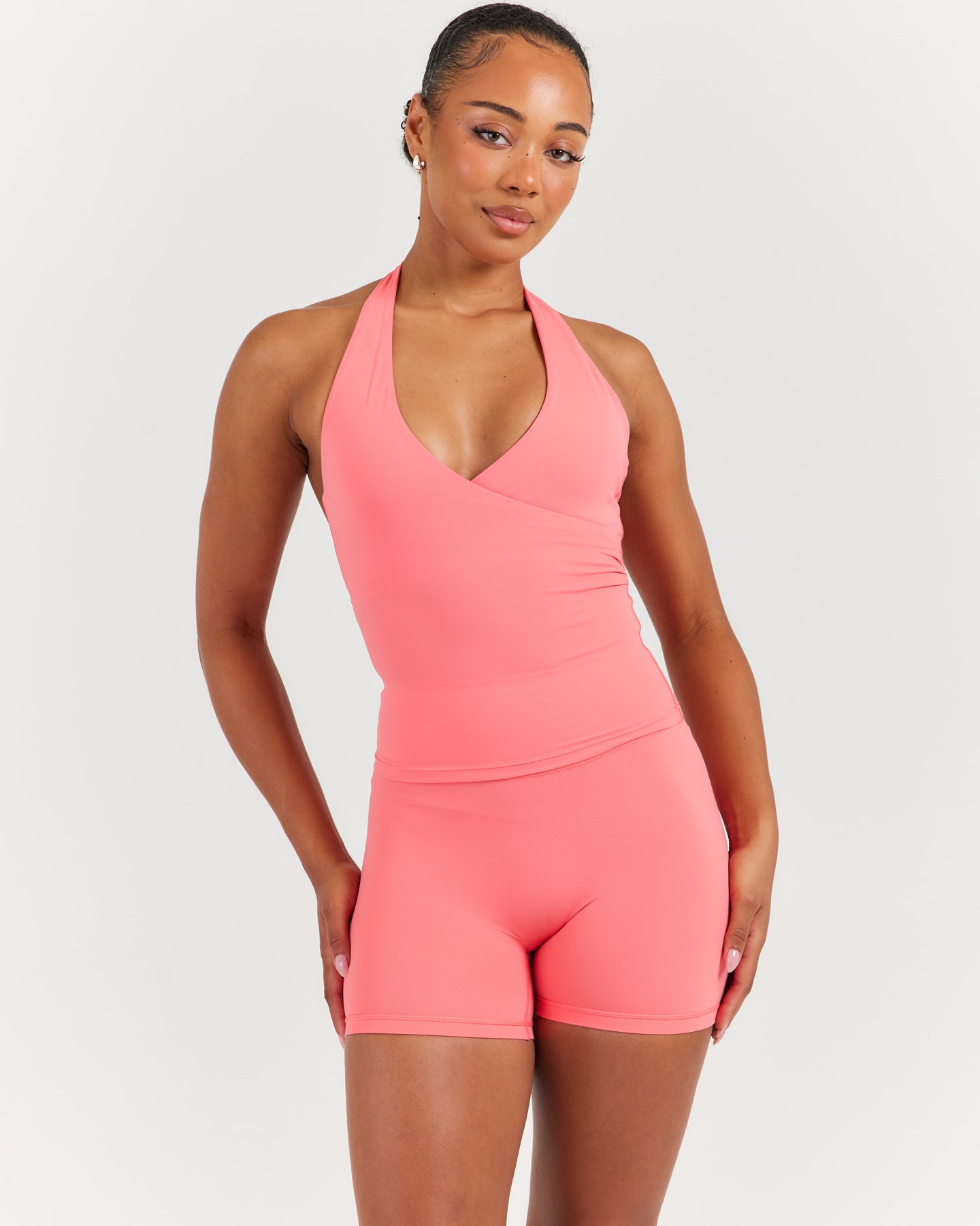 Airey Halter Tank - Pink Papaya
