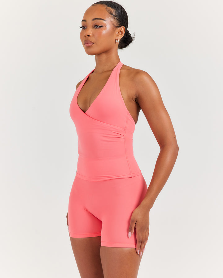 Airey Halter Tank - Pink Papaya