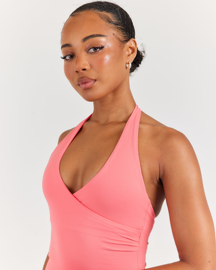 Airey Halter Tank - Pink Papaya