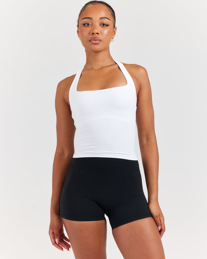 Soléa Square Neck Halter Tank - White