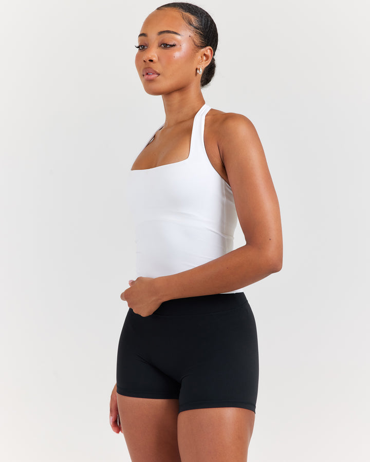 Soléa Square Neck Halter Tank - White