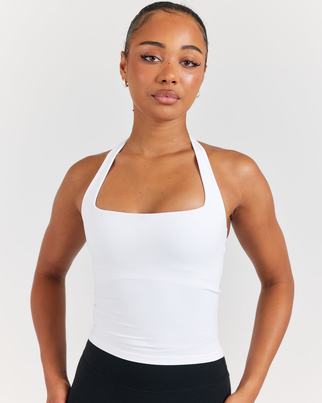 Soléa Square Neck Halter Tank - White