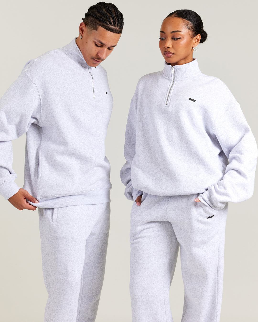 Omni Unisex 1/4 Zip - Grey Marle/Black