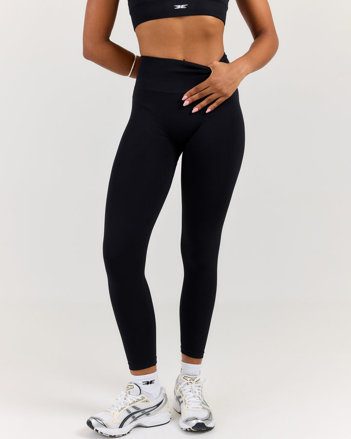 7/8 Elite Seamless Leggings V2 - Black
