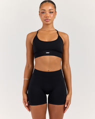 Elite Seamless Cross Back Bra - Black