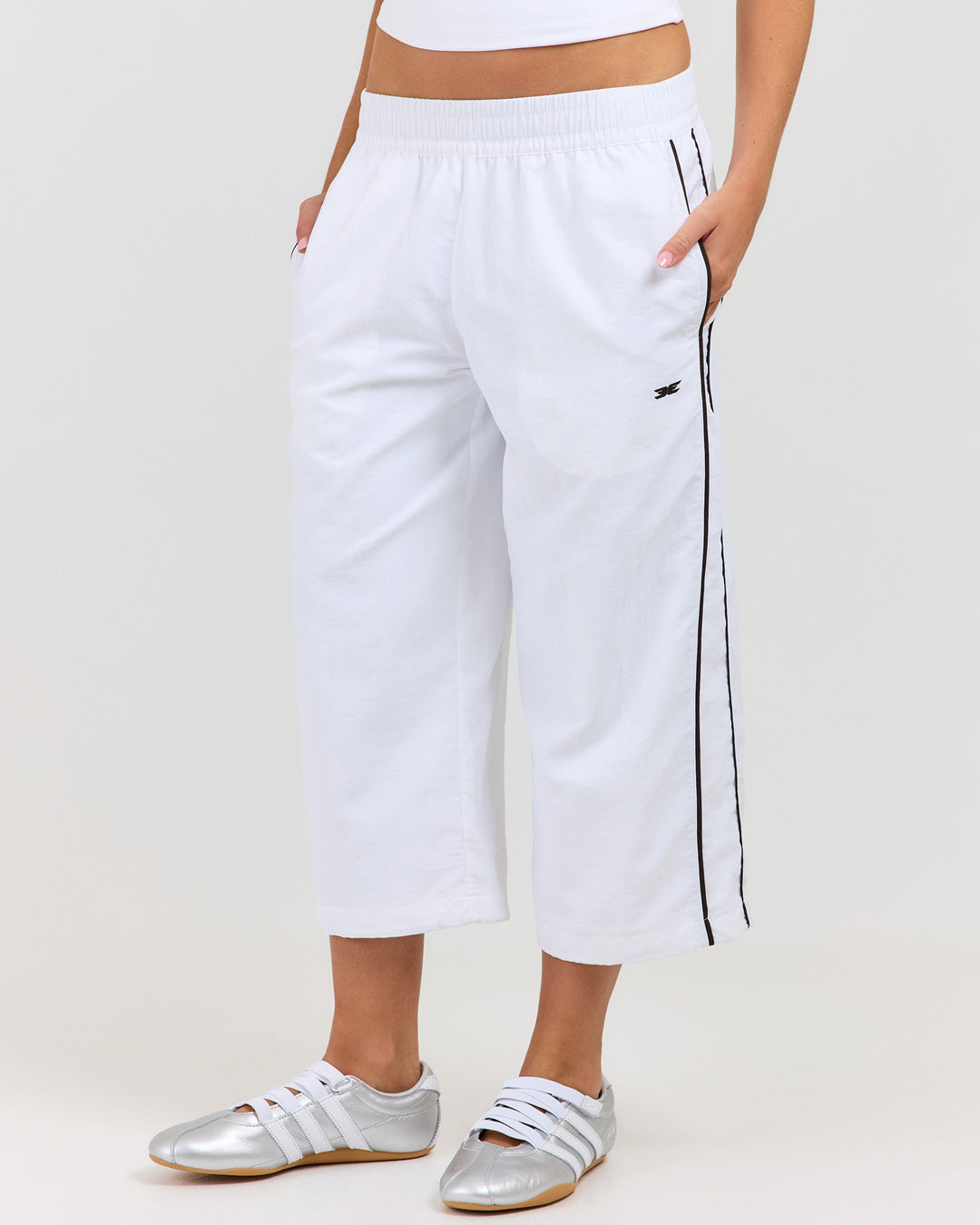 EE Spray Capri Pants - White/Coffee Bean